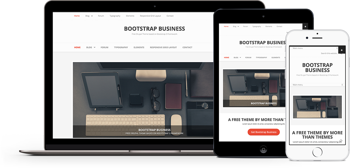 Bootstrap Business, free theme for Drupal 8