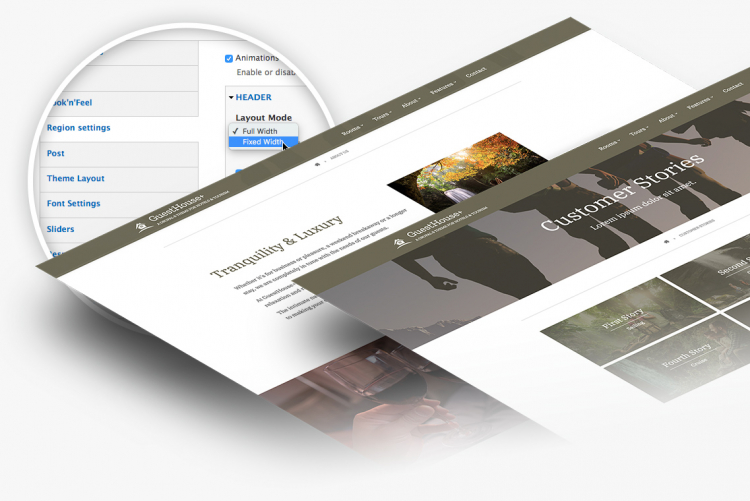 Guesthouse+ comes with  200+ theme settings to help you customize your site
