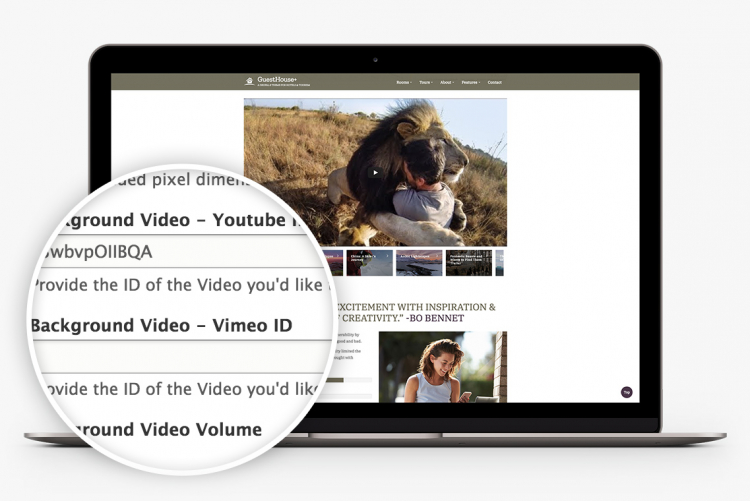 Support for video and video galleries. On the slideshow. In internal pages. Everywhere.