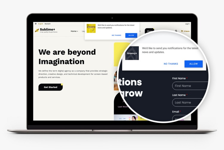 Push notifications in Sublime+ for Drupal 10