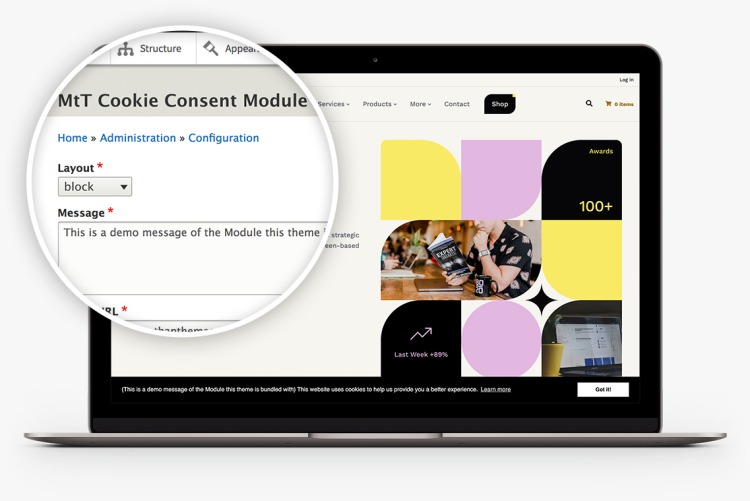 Cookie Consent Block Module in Sublime+ for Drupal 10